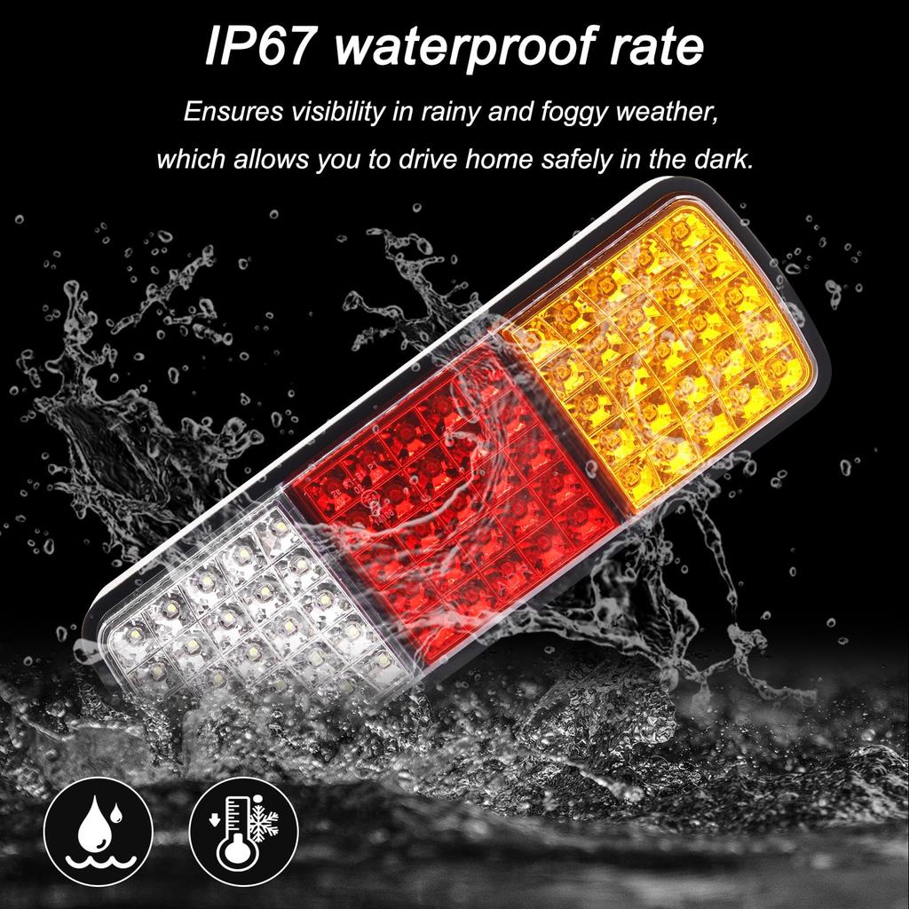 Ygmylandbb LED Truck Tail Lights for and 12V Integrated Turn and Reverse Universal 75 Vehicle Inspection and Set of 2 Trucks, Trailers, Boats, Brake,