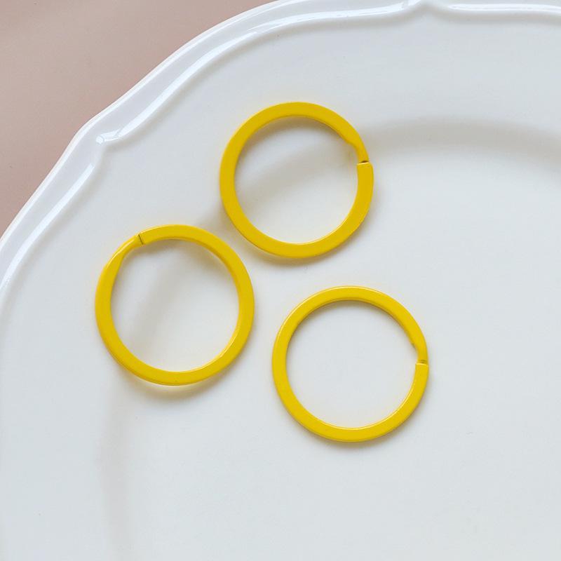 Macaron Color Heart Ring Keychain Clasp for DIY Jewelry, Bracelets, and Phone Chains