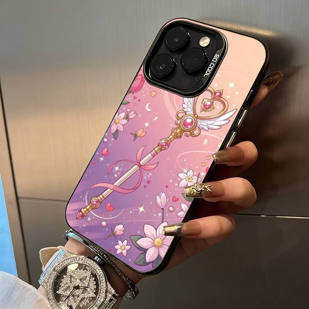 S-Sailor- Moon Phone Case For IPhone17 16 11 12 13 14 15 16 Pro Max Plus Cover Colored Silver Funda Bumber