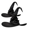 Halloween Hat Super Soft Wide Brim Friendly To Skin Wear Resistant Washable Enhance Atmosphere Cloth Bat Pendant Style Witch