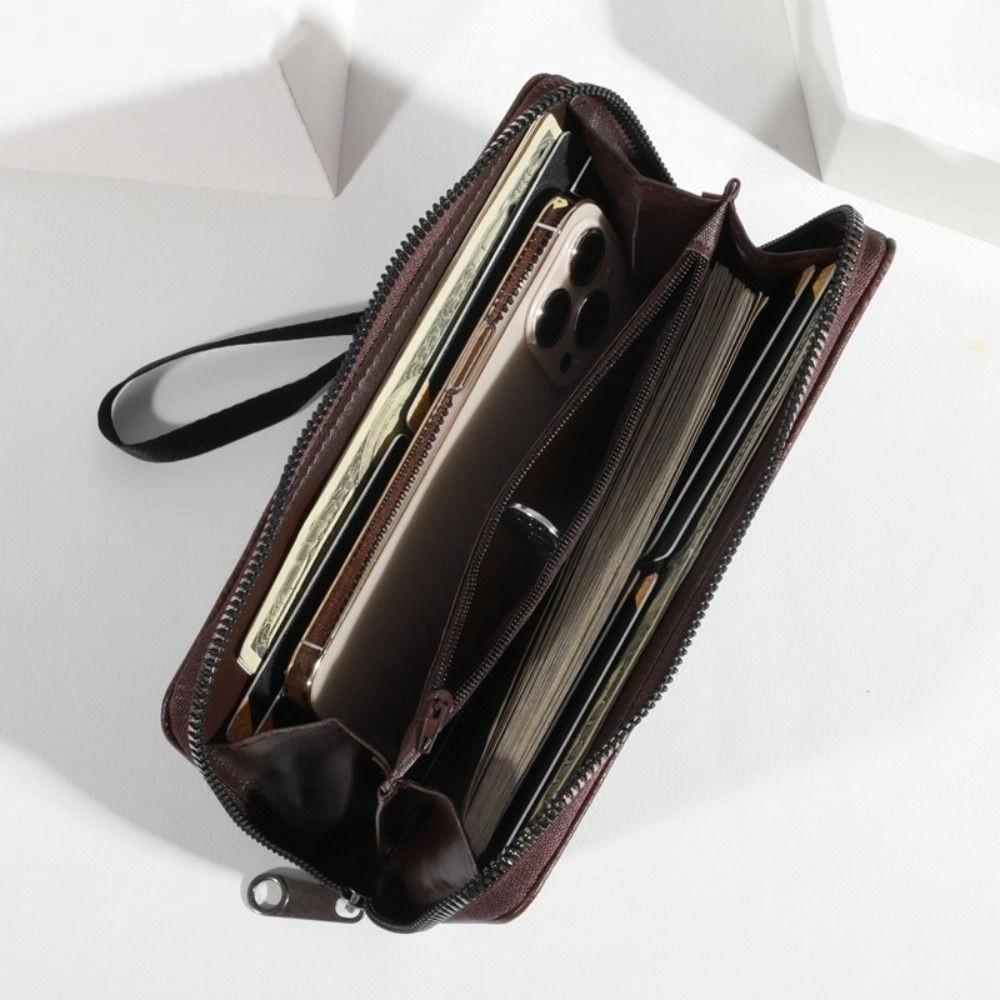 Large Capacity Business Wallet Pu Leather Men Clutch Bag Fashion Men's Wallet  Card Holder