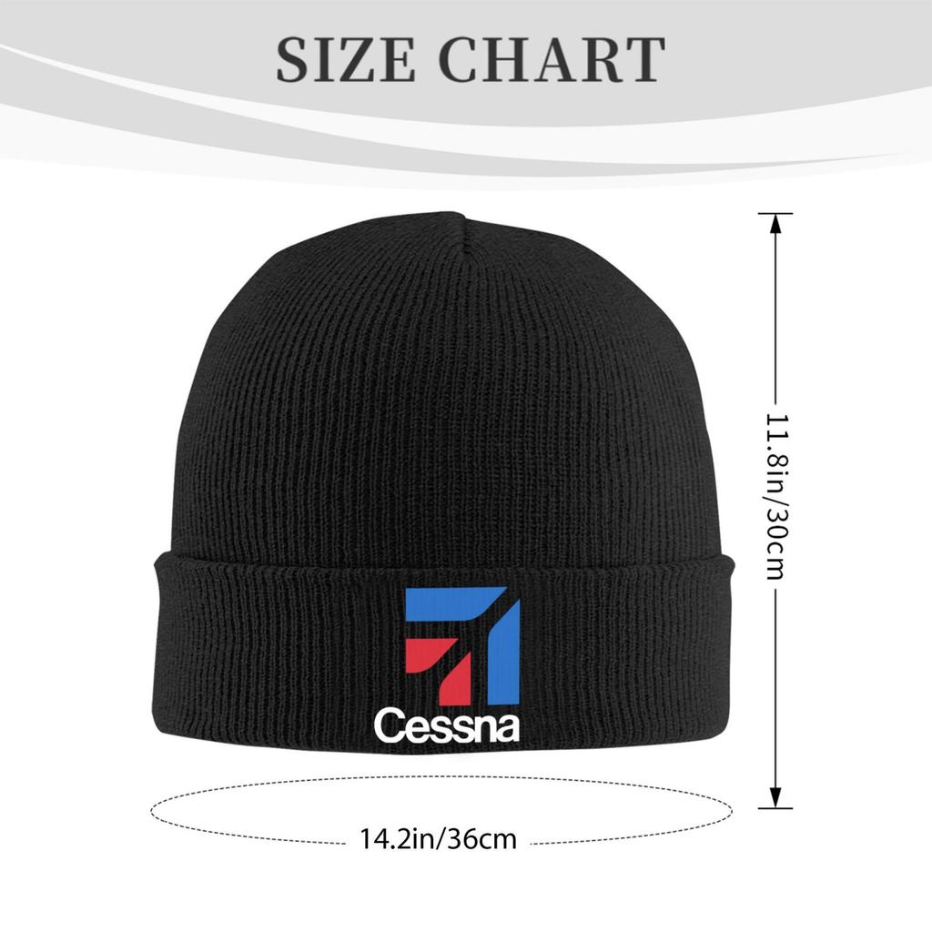 Cessna Logo Print Beanie Hats Outdoor Warm Soft Unisex Unisex Unisex Bonnet Hats Autumn Winter Printed Hip Hop Caps