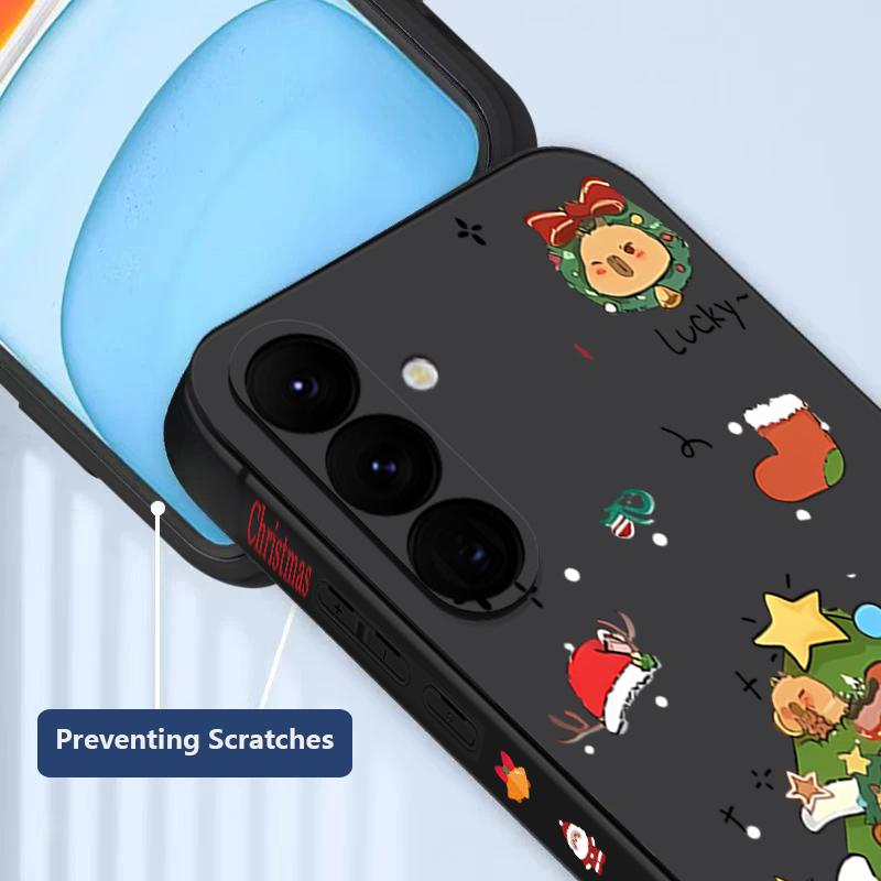 Christmas Tree Pattern Case For Samsung Galaxy S25 S24 Ultra S23 S22 Plus S21 FE A15 A16 A17 A26 A35 A36 A54 A55 A56 5G Lanyard Case Cover Funda