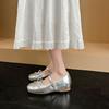 Small Inner Height Increase Bag Head Single Shoes Women's 2025 Summer Bow Is Absolutely Perfect, Shallow Mouth Ballet Mary Jane Shoes