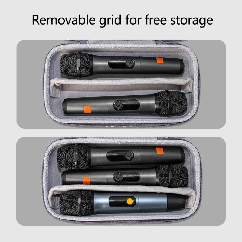 Tragbare Mikrofon-Tragetasche EVA-Schale mit weicher stoßfester Auskleidung Verstellbarer Teiler für Reisen und Auftritte