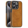 Case for iPhone 15 Pro - Leather/PU, Brown, MagSafe