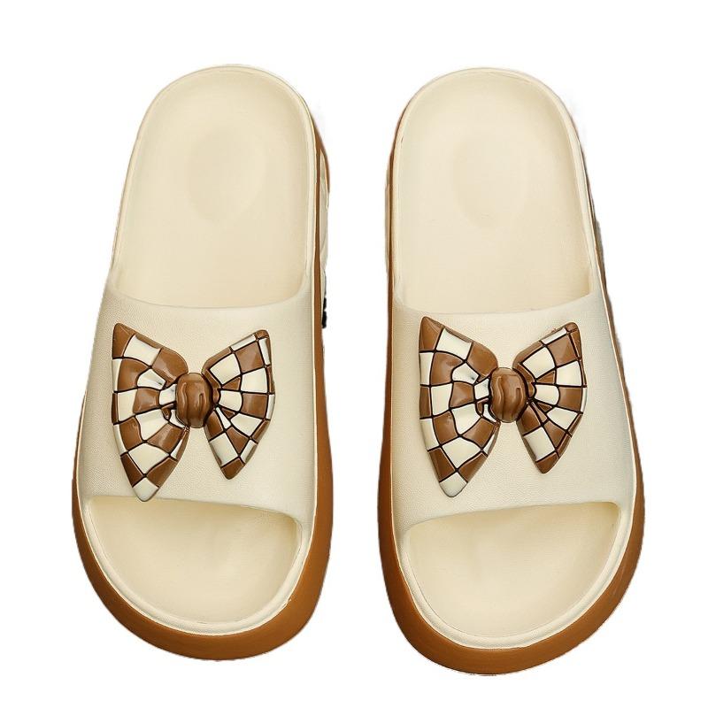 Fashion 2025 Summer EVA Women’s Mixed Colors Slippers Outdoor Casual Platform Bow Tie Sandals for Open Toe Comfortable Daily Slippers
