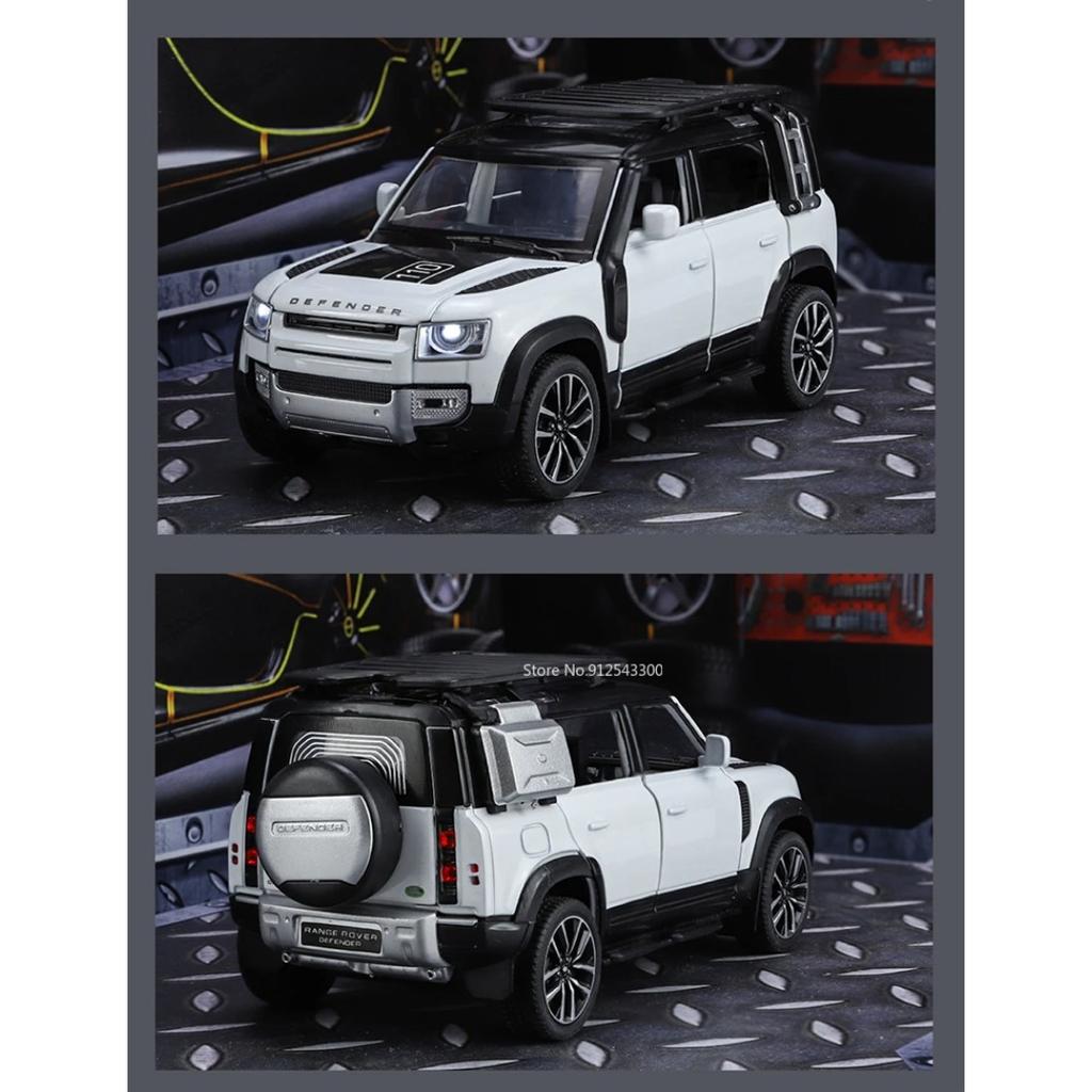 1/32 Scale LAND Rover Defender 110 Toy Car Model Alloy Diecast SUV Sound Light Pull Back Model Car Toy for Boy Gifts Collection