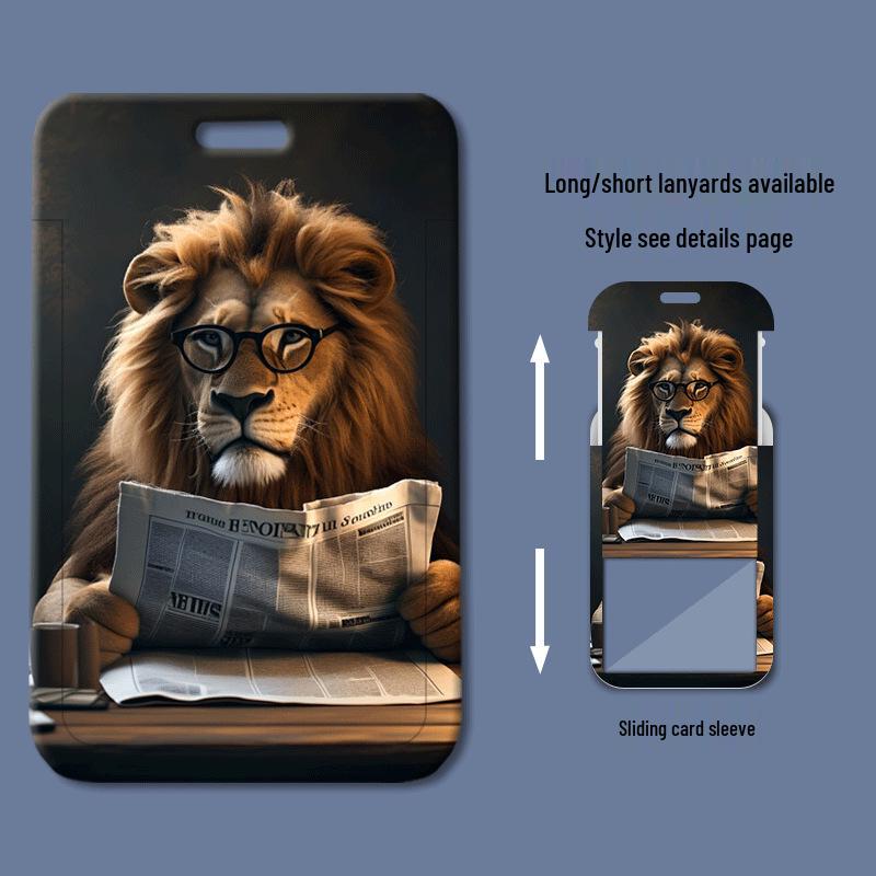 Cartoon Plastic Sliding Cover ID & Card Holder for Students