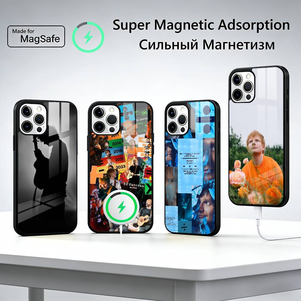 Ed Sheeran Hot Singer For Magsafe Phone Case for iPhone 17 16 15 14 13 12 11 Series Wireless Charging