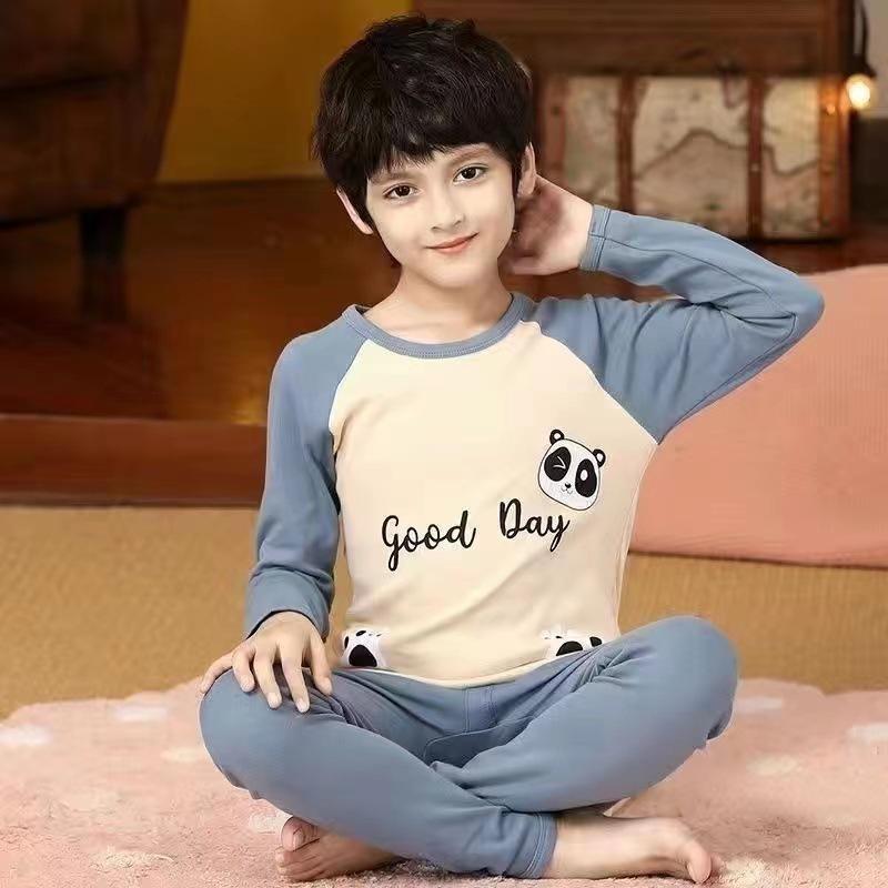 

Boys Autumn/Winter Warm Wool Sweater and Trousers Set - Base Layer Homewear 110cm