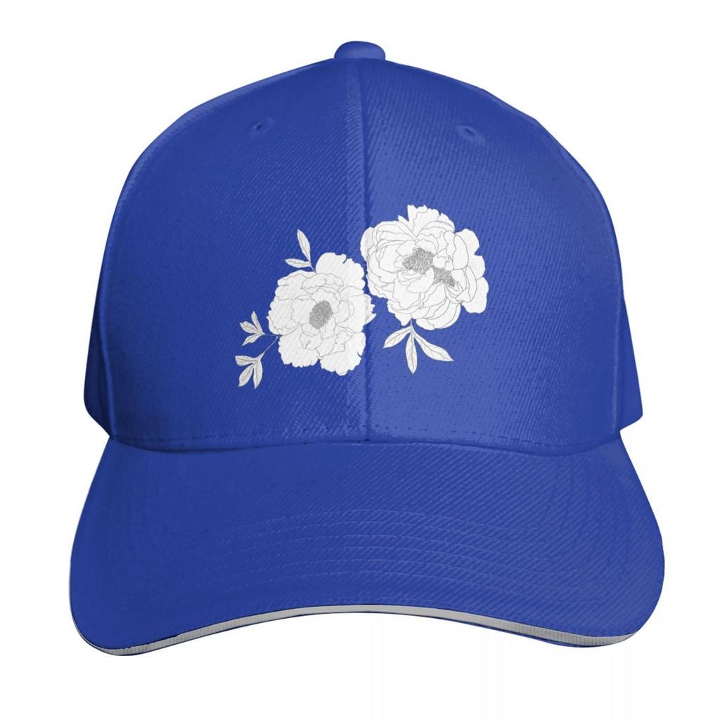 Peony Pattern Flower Line Art Baseball Cap Bobble Hat Wild Ball Hat Vintage luxury caps Hats For Women Unisexs