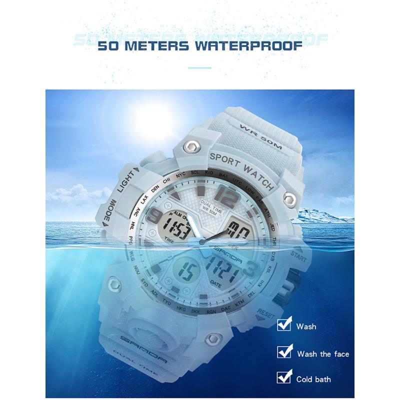 SANDA Neue einfache Mode Sport elektronische Uhr Nächte Licht Uhr Student Herrenuhr