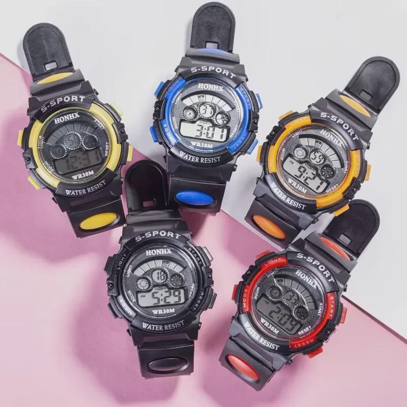 Multi-Function Waterproof Children's Electronic Watch with Colorful Lights - Model 0119