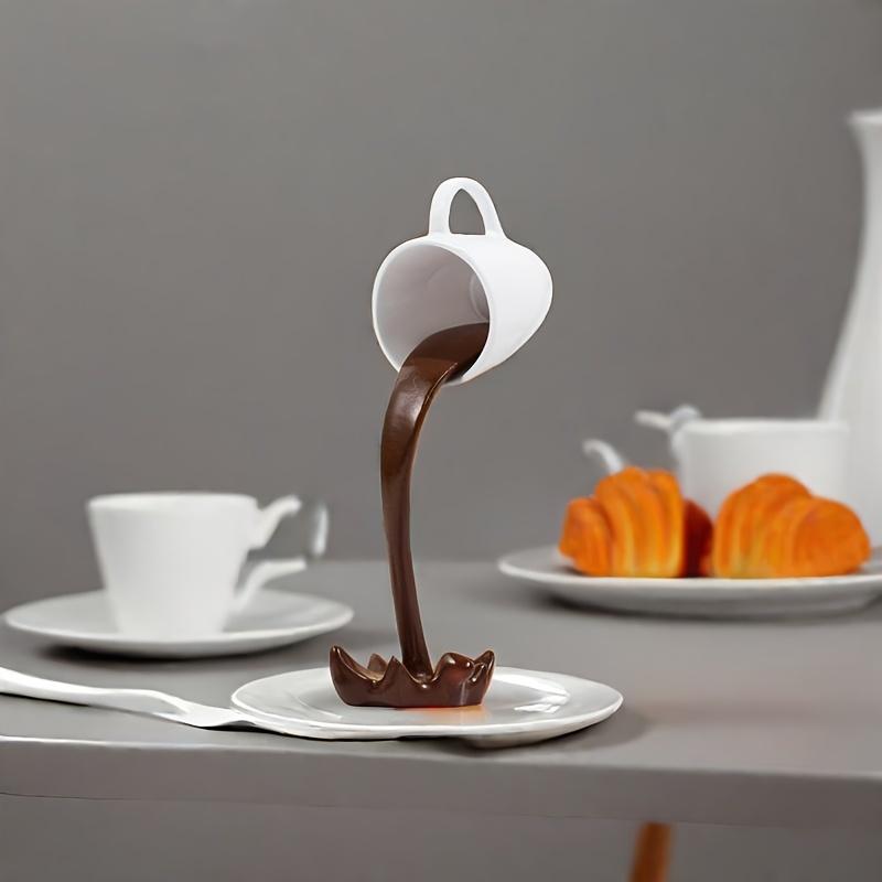 1 ud. Decoración Creativa de Taza de Café Flotante Invertida de Resina - Adecuado para Efecto de Desbordamiento de Agua
