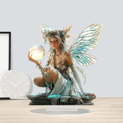 2D Elf Fairy Decoration Flat Beautiful Girl Statue Festival Gift Acrylic Art Craft Desktop Ornament