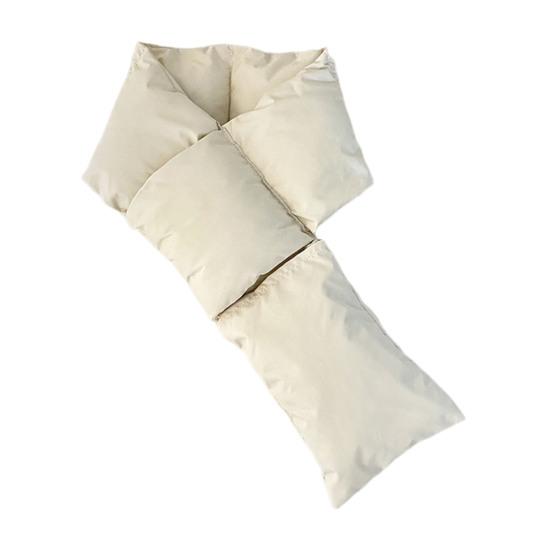 Down Scarf with Pocket Design Solid Color Waterproof Wear-Resistant Winter Versatile Scarf Daily Outdoor Wear