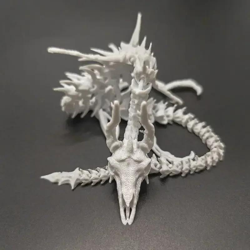 3d Printing Skeleton Dragon Dragon Skeleton Model Ornaments Toys DIY Decoration Jewelry Full Body Moving Skeleton# Color: White