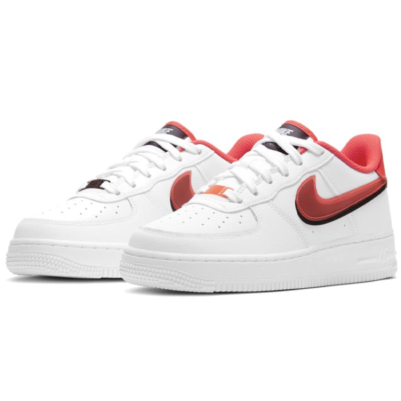 Nike Air Force 1 LV8 Double Swoosh Bright Crimson GS Sneakers CW1574-101