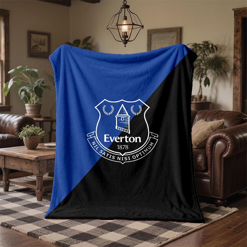 Everton Football Print Flannel Blanket Soft Warm Sofa Bed Throw Blanket For Home Office Bedroom