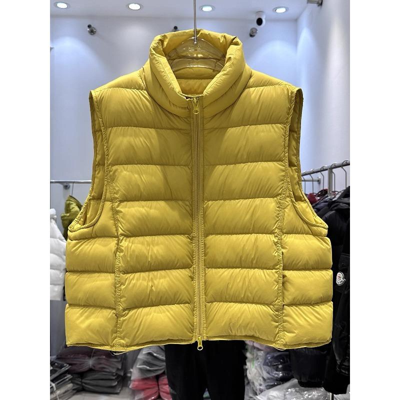 Light down vest women's ribs short stand-up collar, new super good-looking white duck down small vest tide