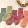5 Pairs of Women's Socks, Mid Length Warm and Ethnic Style Thick, Suitable for Autumn and Winter
