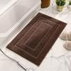 Thick Absorbent Bath Mat Bathroom Door Non-Slip Floor Rug With Edge Binding Square Shape Machine Woven