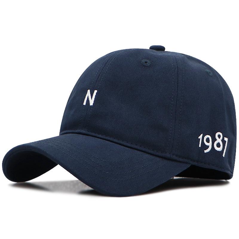 

Big head circumference hat, baseball cap, men s spring and autumn visor, sun protection, small face embroidery cap, large size. L（58-60cm） темно-синий