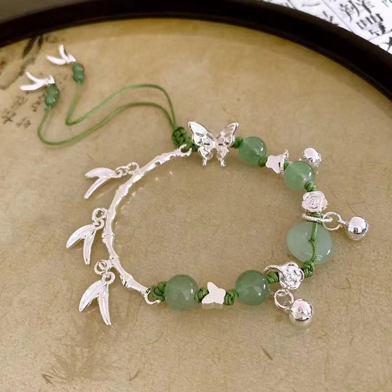 Geometric Alloy Chic Womens Bracelet With Bamboo And Butterfly 2024 Design