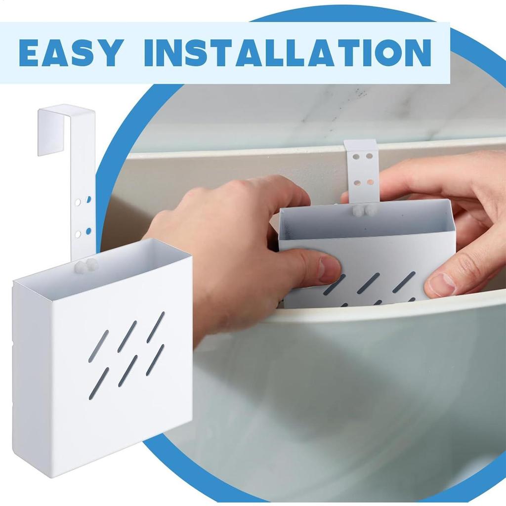 Hållare för toalettankrengöring Rostfritt stål Förvaring Justerbar krok Fäste för toalettankrengöring för Hem Badrum Toalett