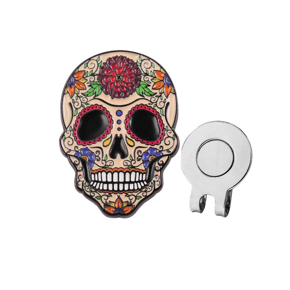 Premium Golf Ball Marker with a Standard Magnetic Hat Clip Skull Golf Ball Marker Hat Clip for Men Women 5