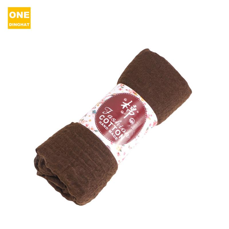 Pustende hodeplagg i bomull og lin, seersucker-skjerf, hodeplagg i etnisk stil, hodeplagg og lue Jdwj-32