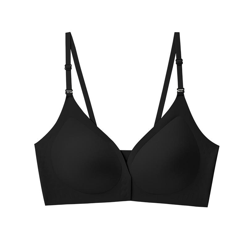Front opening buckle gathering seamless U-shaped 1D tailoring round non-sensory soft support heightening flank bra closing breasts