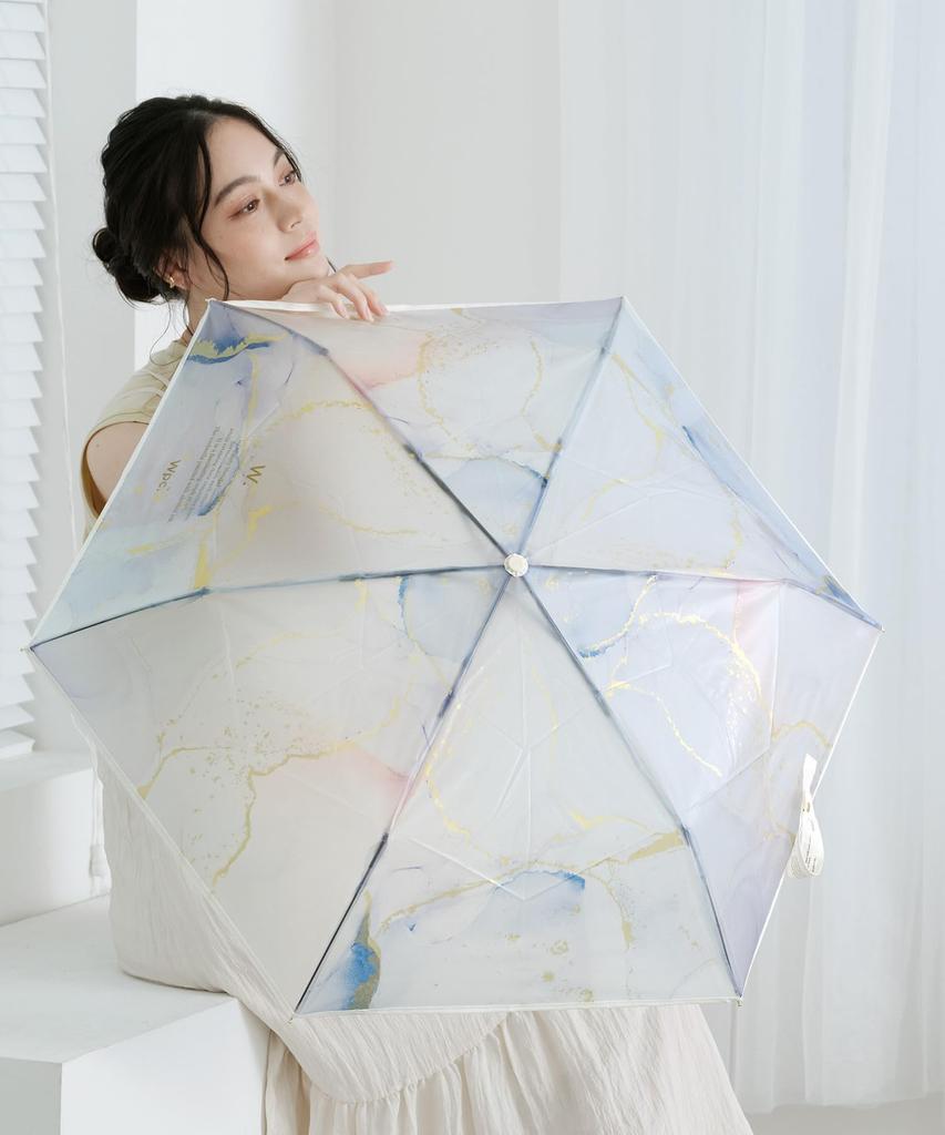 Ink Art Mini Sky Blue Folding 49cm Perfect for and and Emotional Wpc. Umbrella, Durable, Ribs, Commuting, School, More. Stylish, Cute, Design.
