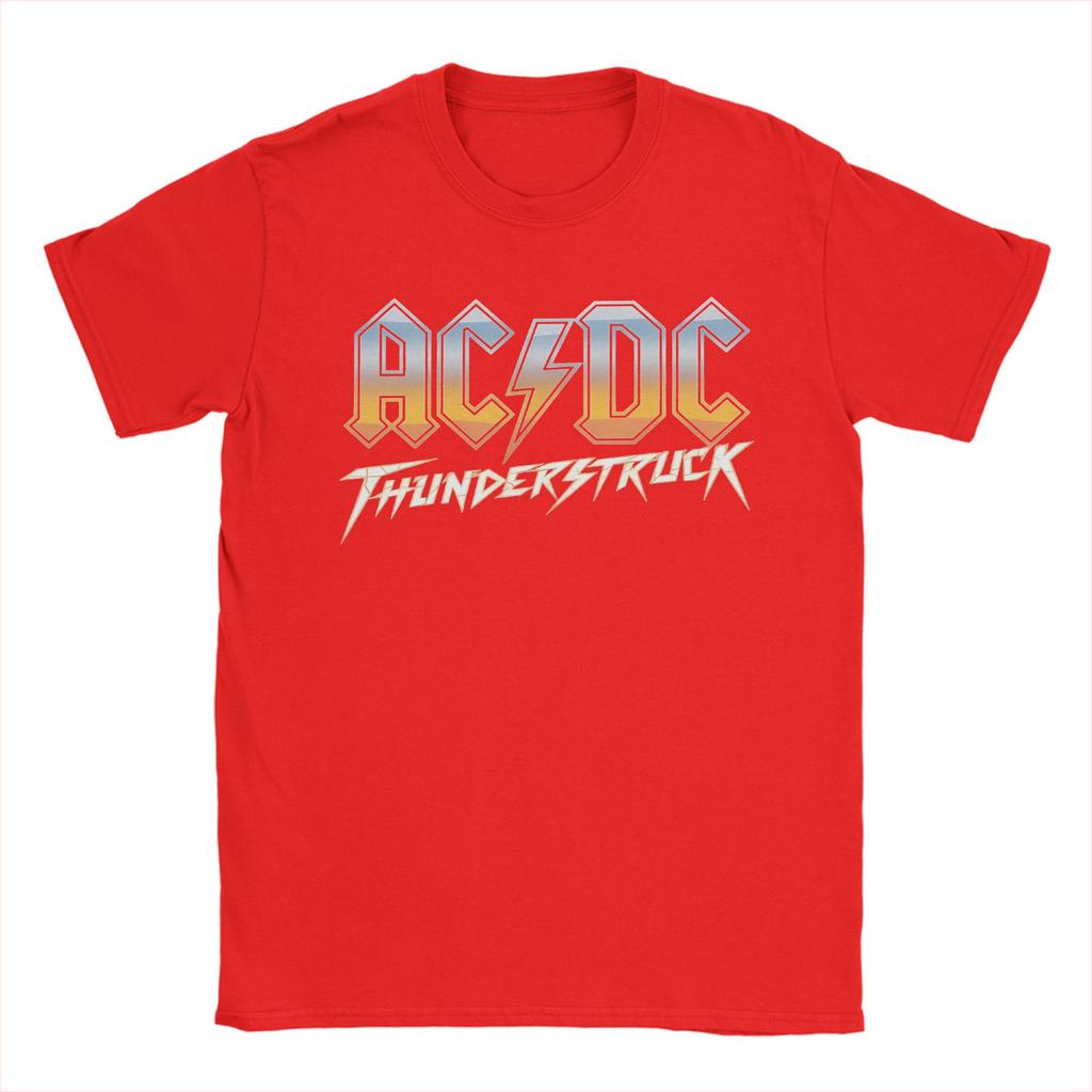 THUNDERSTRUCK AC/DC T-Shirts für Herren, Baumwolle, Vintage-T-Shirts, Rundhalsausschnitt, Kurzarm-Tops, Übergrößen