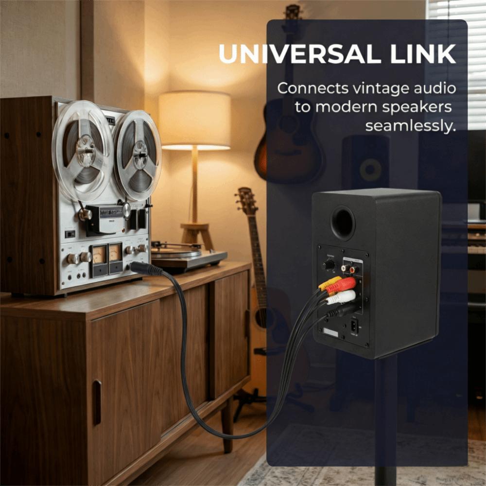 5-Pin DIN auf 4 Cinch Kabel Stecker auf Stecker Plug and Play Professioneller Sound-Adapterkabel 1,5m Audiokabel CD-Verstärker