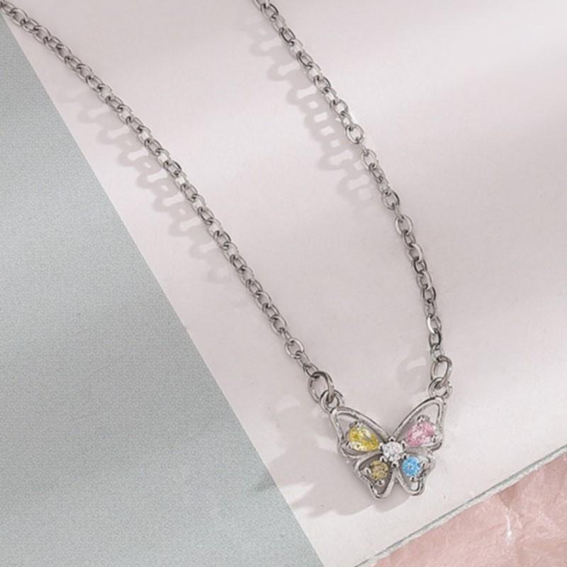 Sweet Butterfly Pendant Necklace for Women Girls Popular Choker Clavicle Chain Party Jewelry Gifts