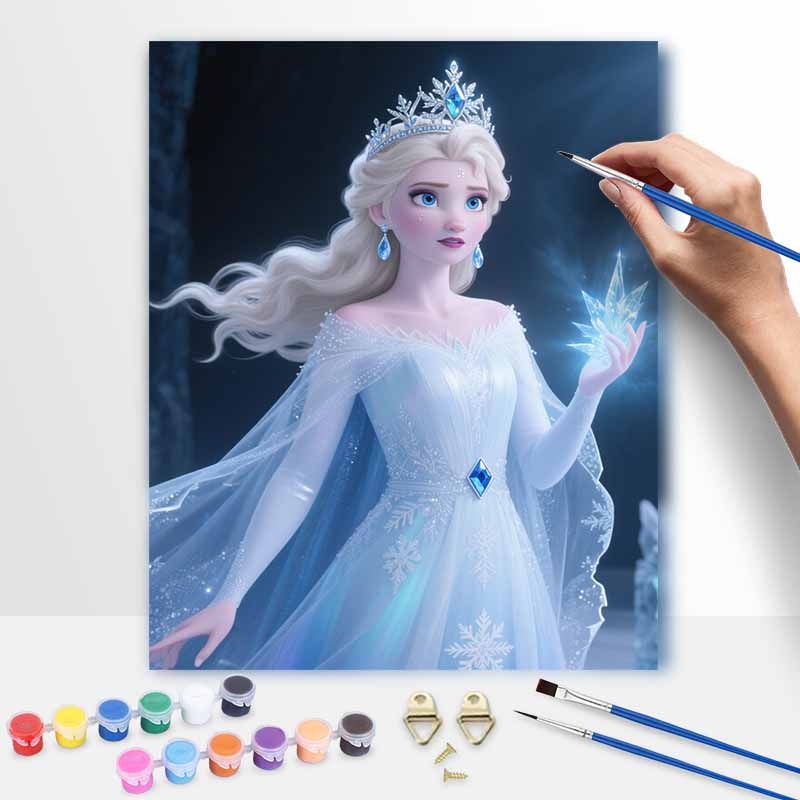 Disney Frozen Elsa Character Digital Oil Painting Art Kit Hand Painted Home Decor
