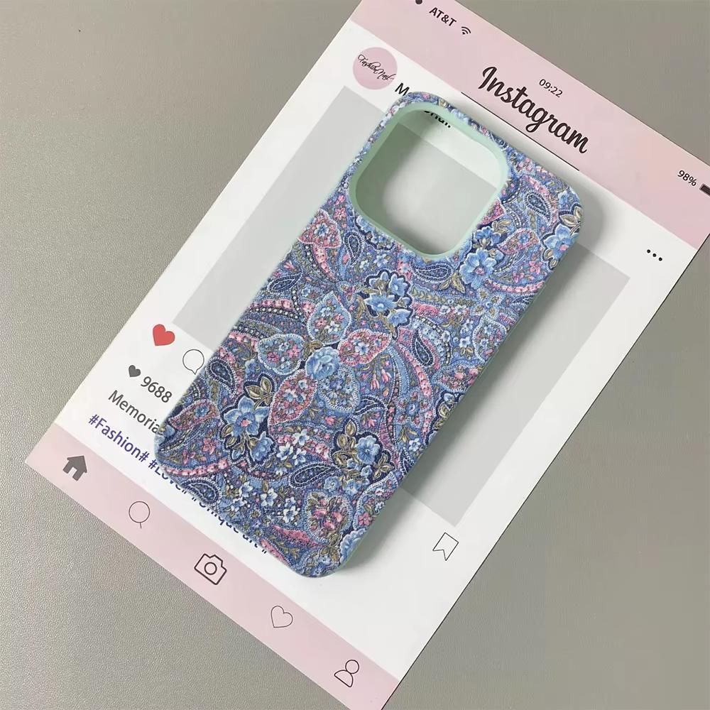 Vintage Style Floral Mural Pattern Silicone Phone Case For iPhone 17 Pro 17Air 13 16 15 14 12 11 Pro Max Soft Bumper Cover Funda