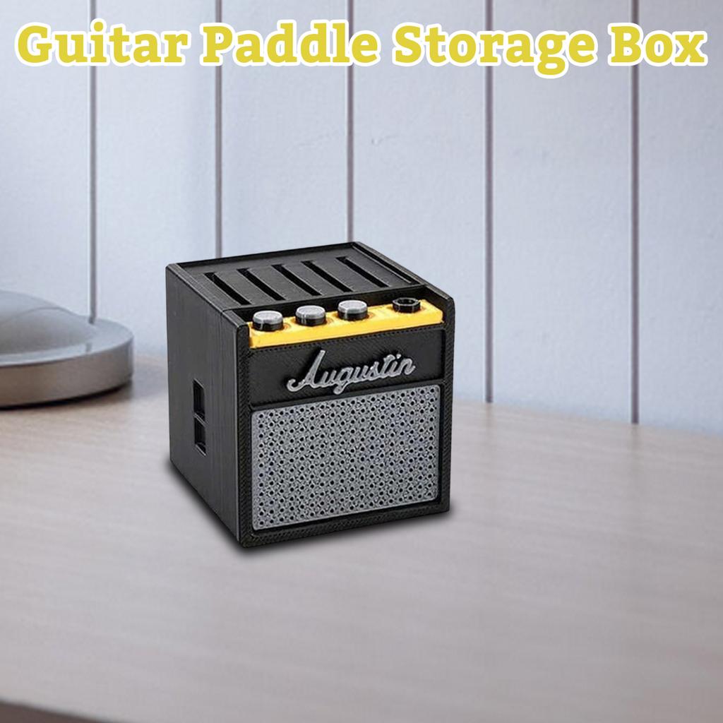 Miniature Speaker Shaped Ukulele Pick Storage Box 3D Printed Guitar Pick and Accessory Organizer Compact Desktop Music Storage Container