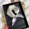 Age-reducing Temperament Silk Scarf Women's Taro-colored Silk Scarf Mulberry Silk Small Square Scarf Spring and Autumn Korean Version Versatile