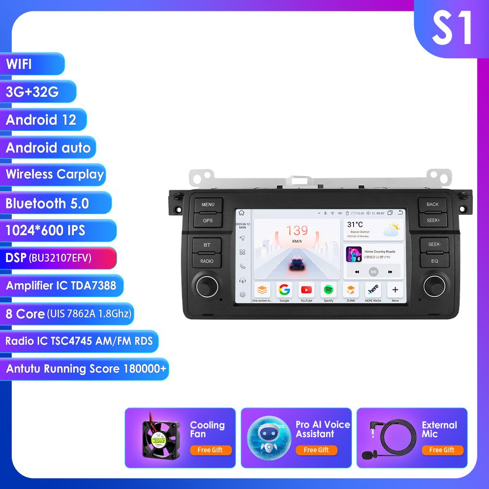 Hizpo 7 Inch 8G 128G AI Voice 2Din Android Auto Radio for BMW 3 E46 M3 318 320 325 330 335 Carplay 4G NET Car Multimedia GPS Intelligent Auto radio