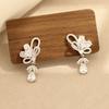 French Light Luxury Butterfly Zircon Earrings, Simple Earrings, High-end Niche Earrings, Temperament Jewelry Accessories