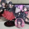 19Cm Date A Live Tokisaki Kurumi Anime Figure Cute Girl Model Toy Pvc Black Dress Dress Up Standing Model Car Model Ornaments