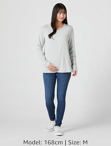 Amazon Essentials Women's Maternity and Nursing T-Shirt, Heather Light Gray, Size M