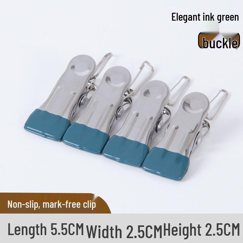 Rustproof Stainless Steel Non-Marking Sock Clips for Dorm & Household Drying.