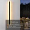 AB Factory IP65 Modern Outdoor Wall Lamp Exterior Linear Strip Wall Lamp Warm White Garden Sconce Long LED Wall Light