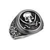 Stainless Steel Pirate Skull Ring, Vintage Hip Hop Titanium Steel Men'S Ring, Skull Ring