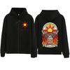 Dark Souls Praises Sun Print Zipper and Fleece Hoodie Harajuku Fashion Pullover Sweatshirt Streetwear
