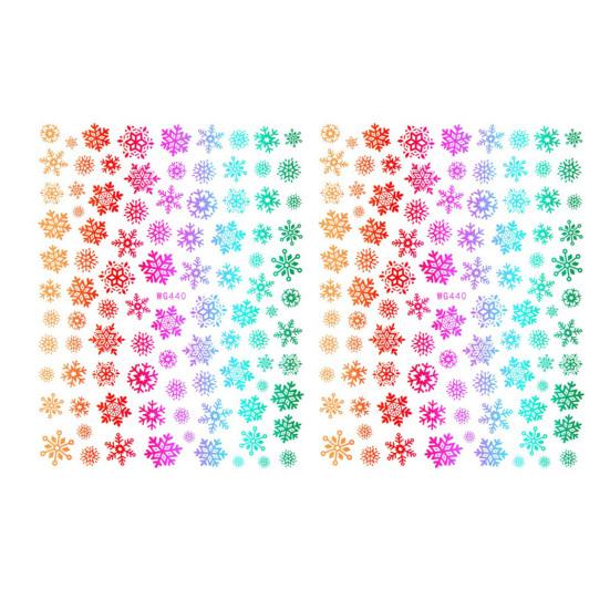 1/2Pcs Colorful Snowflake Nail Art Sticker Self-adhesive DIY Home Salon Winter Christmas Snowflake Women Fake Nail Decoration Decal